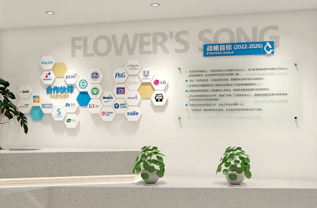 四川花语精细化工有限公司企业文化墙设计效果图